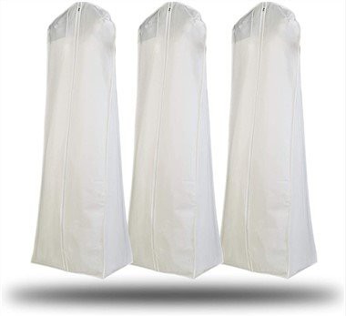 Heavy Duty White Wedding Dress Garment Bag